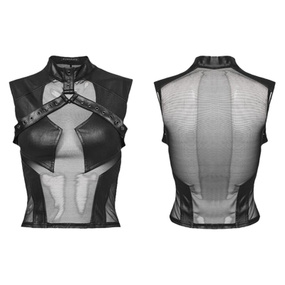 朋克未来战士马甲背心女辣妹镂空
