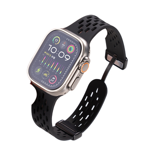 适用iwatch11表带S11苹果手表applewatch9夏天s10新款S8镂空硅胶S7磁吸10个性透气6代SE3女高级ultra2男运动