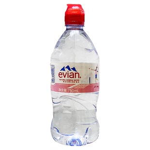 【750ml运动瓶】依云evian法国原装进口弱碱性天然矿泉水官方正品