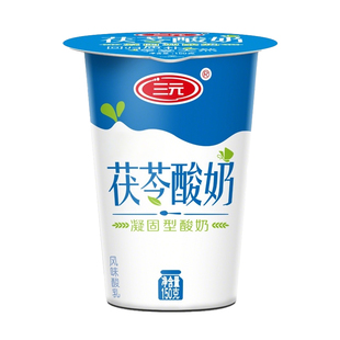 三元雪凝茯苓酸奶老北京风味凝固型酸牛奶150g12杯装低温早餐奶