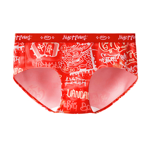 【会员秒杀价】麦左本命年属马女士纯棉裆内裤礼盒红色三角裤结婚
