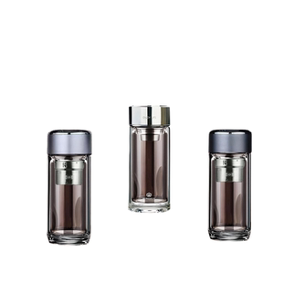 水杯玻璃杯迷你双层杯子2024新款茶杯个人小巧专用高颜值男士商务