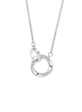 S999足银莫比乌斯环纯银项链女款