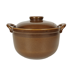 棕釉粗陶砂锅炖锅家用耐高温干烧不裂煤气灶燃气煲汤炖汤大容量