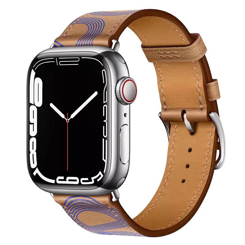适用苹果applewatch11/10手表表带iwatch10手表带s11真皮S9皮质运动s8配件s7替换ultra2腕