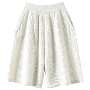 太爱了吧！羊绒短裤女五分裤纯羊绒针织休闲短裤子女外穿秋冬加厚