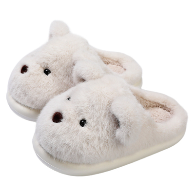 可爱小熊棉拖女秋冬季室内居家踩屎感EVA加绒保暖毛毛拖鞋可外穿