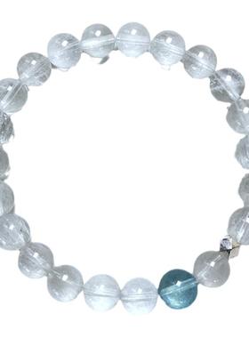 猫眼白兔毛海蓝宝个性简约手链