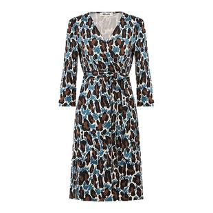 [100%真丝]DVF2025秋季魅影豹猫图案针织桑蚕丝裹身裙DW2T010