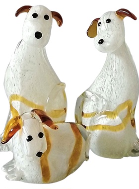 三只狗摆件淄博博山办公桌动物