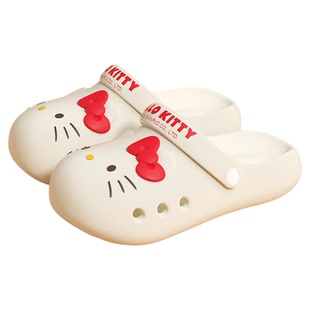 可爱Kitty猫儿童洞洞鞋女童2026新款夏季外穿防滑亲子包头凉拖鞋