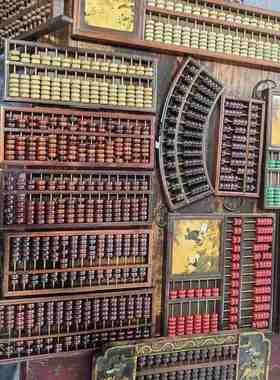 民俗老物件传统老式实木算盘旧货算盘古董怀旧农村装饰摆件收藏品