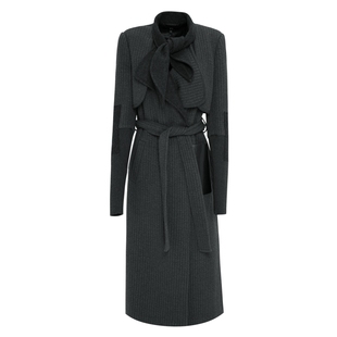 IDPAN女装长款大衣冬季新款时尚通勤气质百搭高级感毛呢外套