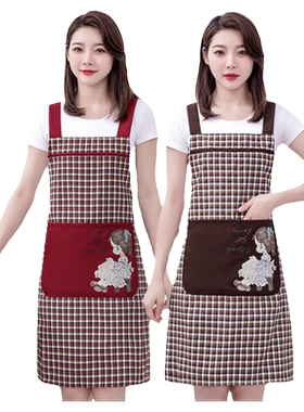 棉布围裙厨房家用做饭防污工作服