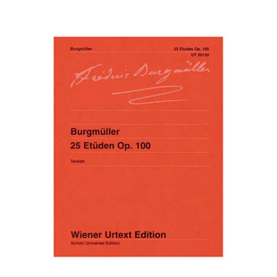 布格缪勒25首钢琴练习曲 op100 钢琴独奏 带指法 维也纳UE净版乐谱书 Burgmuller 25 Etudes for piano UT50130