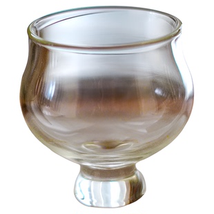 圆融玻璃杯耐热高硼硅主人杯功夫茶具透明紫色喝茶杯水杯