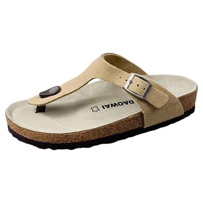 岛外DAOWAI勃肯凉拖鞋夹趾休闲平底外穿透气博肯软木人字拖鞋