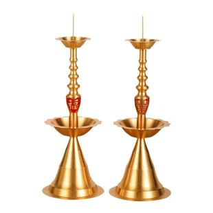 纯黄铜烛台双喜传统婚庆烛台蜡台中式复古铜烛台福喜家用铜烛台包