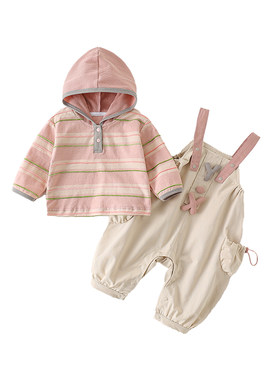 婴幼儿连体衣秋季女宝宝外出工装衣服春秋款小女孩洋气爬服哈衣秋