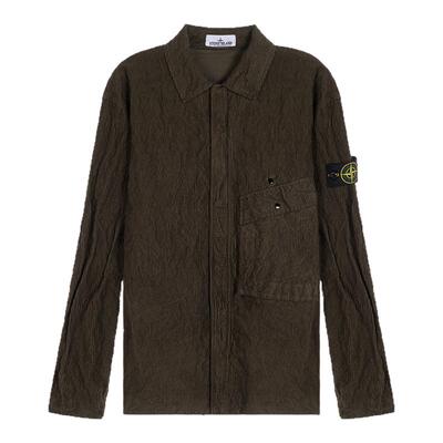 STONE ISLAND 男25秋冬棉混纺长袖衬衫休闲工装风银泰百货 301574