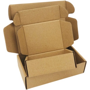 瓦楞纸盒快递打包盒小批量定做尺寸大小飞机盒简单黑色LOGO印刷