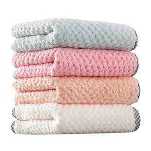 抹布厨房清洁洗碗布不掉毛吸水小方巾可挂式珊瑚绒擦手巾水渍家用