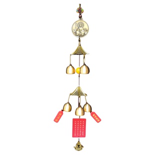 纯铜风铃挂件入户门家用门挂金属铃铛铜制室内阳台挂饰化五黄二黑
