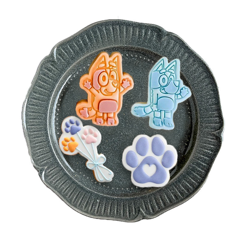 小狗布鲁伊卡通饼干模具宾果科科生日曲奇DIY立体按压3d烘焙工具