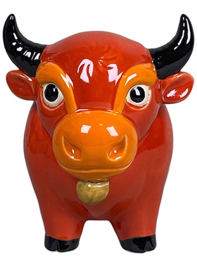 美陶创意牛仔存钱罐中式陶瓷摆件