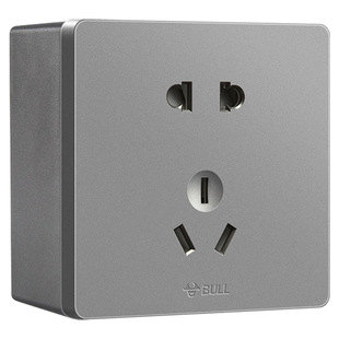 公牛灰色明装插座五孔家用开关墙壁超薄明盒明线插线盒面板明盒5