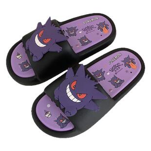 搞怪可爱风耿鬼宝可梦一字拖鞋夏季男女情侣户外穿EVA防滑凉拖鞋
