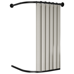 浴室浴帘干湿分离防水布卫生间L型弧形浴帘套装免打孔隔断帘挂帘