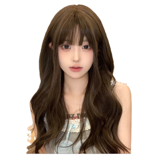 哼唧日常假发女长发港风复古中分刘海蛋卷头羊毛卷长卷发自然蓬松