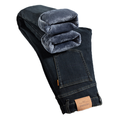 啄木鸟九分加绒加厚牛仔裤