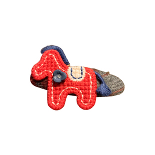 可爱小众红色毛线小马发夹边夹侧边发卡女碎发刘海夹圣诞新年头饰