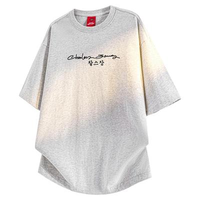 查尔斯桃心字母印花纯棉短袖t恤