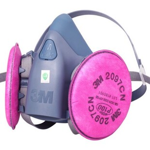 3M7502硅胶防毒面具配2097金属电焊油烟6001喷漆甲醛尾气异味粉尘