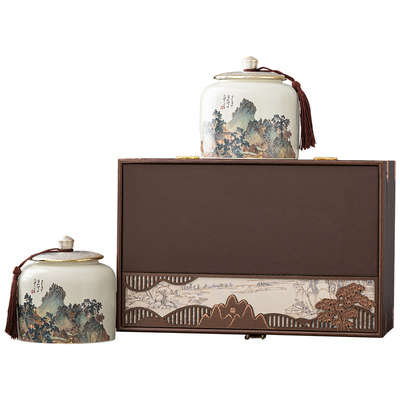 2025新款茶叶罐包装盒空礼盒装高档空盒普洱红茶龙井绿茶中式复古