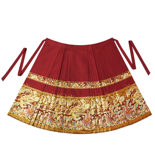 无衣饮羽原创【凤舞】提花复古马面套装敬酒服婚服订婚红色