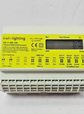 KWL-LIGHTING DSI-4-DIN-230 4 CHANNEL DMX TO DSI CONVERTER  (