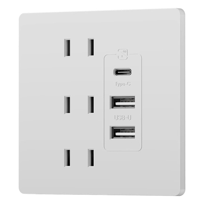 国际电工床头20W快充USB插座86型