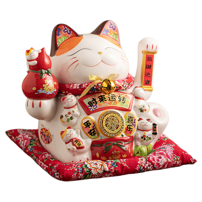 和猫坊招财猫电池摇手特大号精致