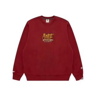 Aape旗舰店男装秋冬猿人字母印花休闲潮流薄绒圆领卫衣D310XXP