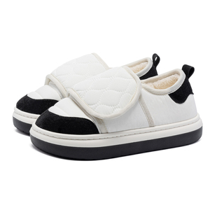 亚束棉鞋男士外穿防水厚底加绒保暖棉拖鞋女增高居家室内棉拖冬季