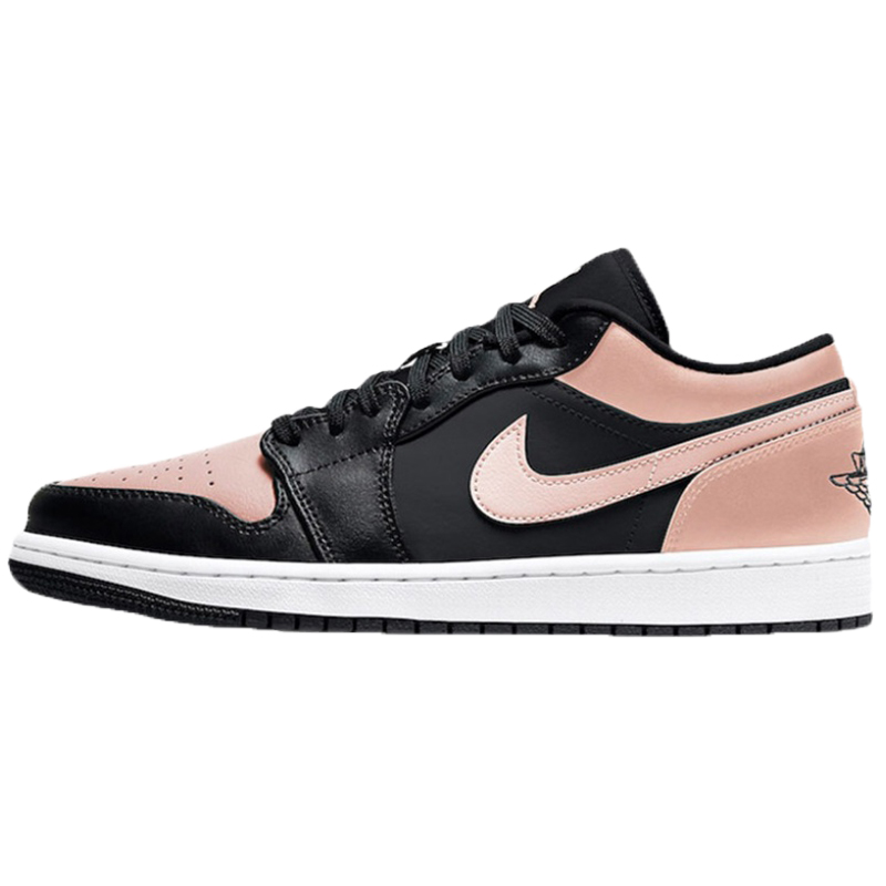 Air Jordan 1 Low AJ1黑粉脚趾黑白粉绿低帮篮球鞋 553558-034