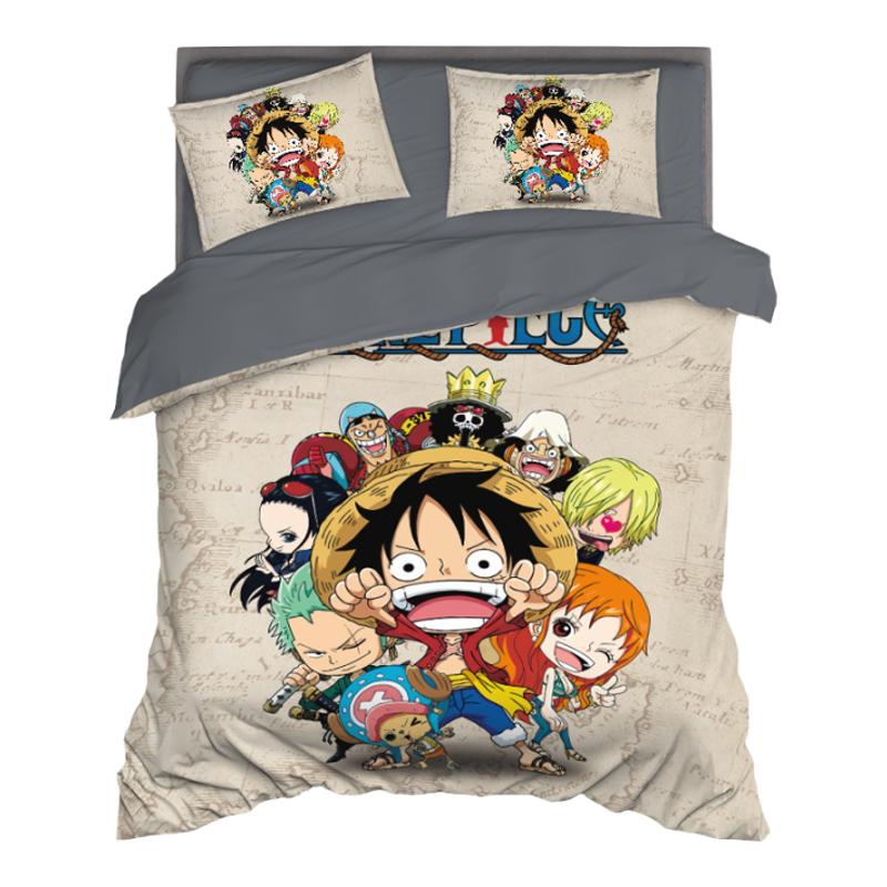 纯棉海贼王火影床品3四件套