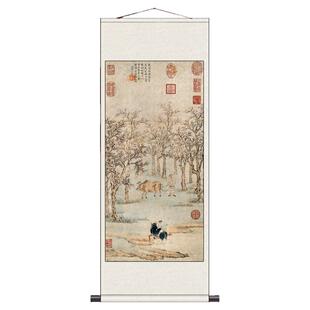 春耕图新中式丝绸卷轴画梨花双燕花鸟画岁朝图梅花孔雀黄宾虹山水