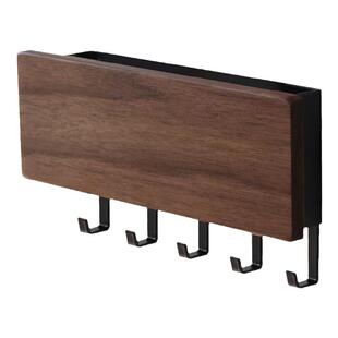 实木磁吸钥匙挂钩入户门后玄关口罩雨伞遥控器收纳盒壁挂式置物架