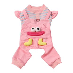 狗狗衣服春夏新款可牵引小怪兽四脚背带裤宠物比熊泰迪防掉毛服装