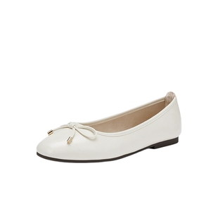 热风浅口单鞋女2025年夏季新款百搭平底女鞋蝴蝶结休闲女鞋一脚蹬